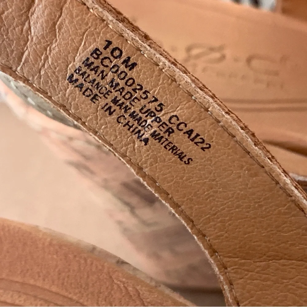 BOC Born Beige Cork Wedge Slingback Sandals Comfort Strappy Women’s Size 10